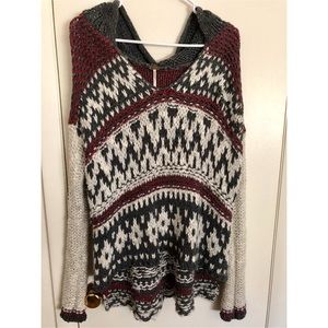 Free People Multi-color V-neck Sweater